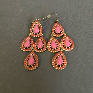 Stella & Dot pink Chandelier earrings